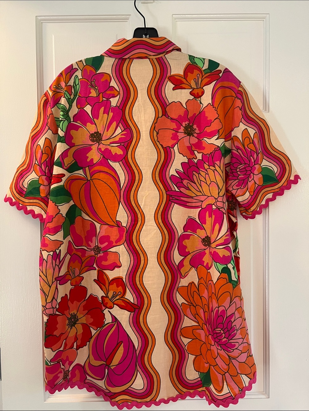 NWOT Farm Rio Linen Blend Blouse Size M - Picture 2 of 2